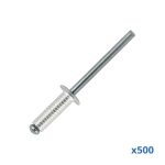 Gegroefde rivetten 5 x 12 mm (500stuks)