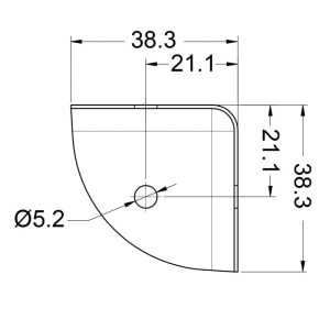 Penn Elcom 1054 technische tekening met maatvoering en montagegaten