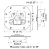Penn Elcom LE-3759 – officiële technische tekening met maatvoering