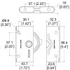 Penn Elcom 9284M en 9284F technische systeemtekening met maatvoering