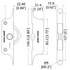 Penn Elcom 9288M en 9288F technische systeemtekening met maatvoering