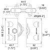 Penn Elcom 9290M en 9290F technische systeemtekening met maatvoering