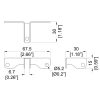 Penn Elcom B1630 maattekening driewegverbinder met 6,7mm sleuf