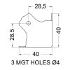 Penn Elcom C0670N technische tekening met maatvoering en montagegaten