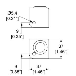 Penn Elcom C7082/01Z technische tekening met maatvoering en montagegaten