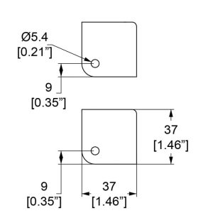 Penn Elcom C7082Z technische tekening met maatvoering en montagegaten