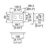 Penn Elcom D0604Z technische tekening met maatvoering en montagegaten