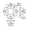Penn Elcom D0946K technische tekening met maatvoering en montagegaten