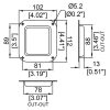 Penn Elcom D0946Z technische tekening met maatvoering en montagegaten