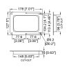 Penn Elcom D2101Z technische tekening met maatvoering