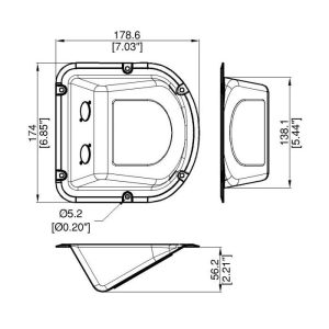 Penn Elcom D9802 technische tekening met maatvoering