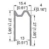 Penn Elcom E0826-2M technische tekening met maatvoering