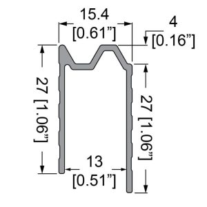 Penn Elcom E0826-2M technische tekening met maatvoering