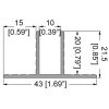 Penn Elcom E2226-2M technische tekening met maatvoering
