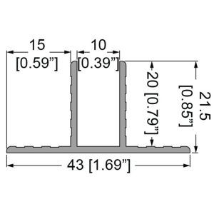 Penn Elcom E2226-2M technische tekening met maatvoering