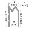 Penn Elcom E2375-2M technische tekening met maatvoering