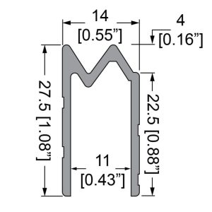Penn Elcom E2375-2M technische tekening met maatvoering