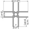 Penn Elcom E4007-2M technische tekening met maatvoering