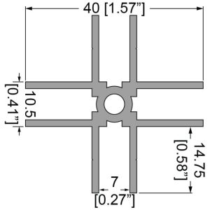 Penn Elcom E4007-2M technische tekening met maatvoering