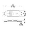 Penn Elcom F0698 technische tekening 70 × 22 mm en 5,2 mm hoog
