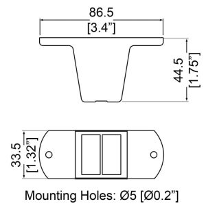 Penn Elcom F1241 technische tekening met maatvoering