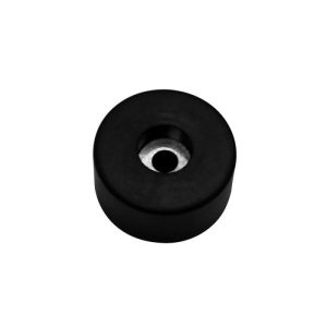 Penn Elcom F1686/20 zwarte ronde rubbervoet met geïntegreerde stalen ring