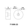 Penn Elcom F1686/20 technische tekening met maatvoering
