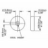 Penn Elcom F1687 maattekening rubberen voet 38 bij 10 mm