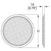 Penn Elcom G1541 algemene maattekening rooster met diameter D en 19mm profiel
