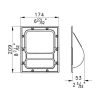 Penn Elcom H1024 technische tekening met maatvoering