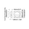 Penn Elcom H1076 technische tekening met maatvoering
