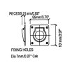 Penn Elcom H1435K technische tekening met maatvoering