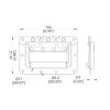 H7150EZ technische tekening met afmetingen en bevestigingsgaten