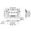 Penn Elcom H7159Z technische tekening met uitsparing en bevestigingsgaten