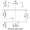 Penn Elcom L0575 technische tekening met bevestigingspatroon