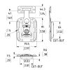 Penn Elcom L0737/43 technische tekening met maatvoering