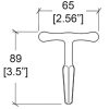 Penn Elcom L0790 technische tekening 89 mm hoog en 65 mm breed
