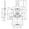 Penn Elcom L0967Z actuele technische tekening met maatvoering