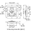 Penn Elcom L905/915/10 – technische tekening, 102 × 105 mm en 10 mm diep