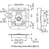 Penn Elcom L907/915Z – technische tekening, 13 mm diep, met 27 mm verzet
