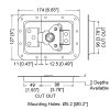 Penn Elcom L925/530/10-38Z – technische modeltekening van de vlakke uitvoering