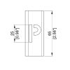 Penn Elcom M1485 technische tekening met 25 mm letterhoogte