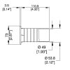 Penn Elcom M1701 technische tekening met buis- en flensmaten