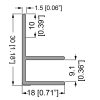 Penn Elcom MG-0611 technische doorsnedetekening 30 bij 18 mm met 9,1 mm opname