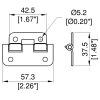 Penn Elcom P06217Z technische tekening van het uitneembare scharnier