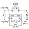 Penn Elcom P0625K technische tekening van het uitneembare scharnier