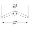 Penn Elcom P1246 tekening met totale maat 134,5 mm en bevestigingsafstand 125,5 mm