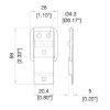 Penn Elcom P1325/25 technische tekening, buitenmaat 59 × 28 mm