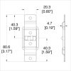 Penn Elcom P1325 technische tekening, buitenmaat 80,6 × 20,3 mm
