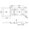 Penn Elcom P1990Z actuele technische tekening van het stopscharnier